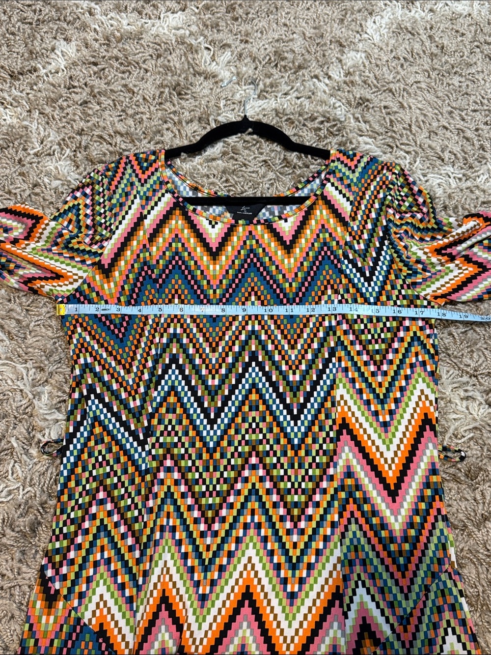 Lennie for Nina Leonard Multicolor Zigzag Chevron Knit Dress No Belt size Medium - Picture 8 of 13